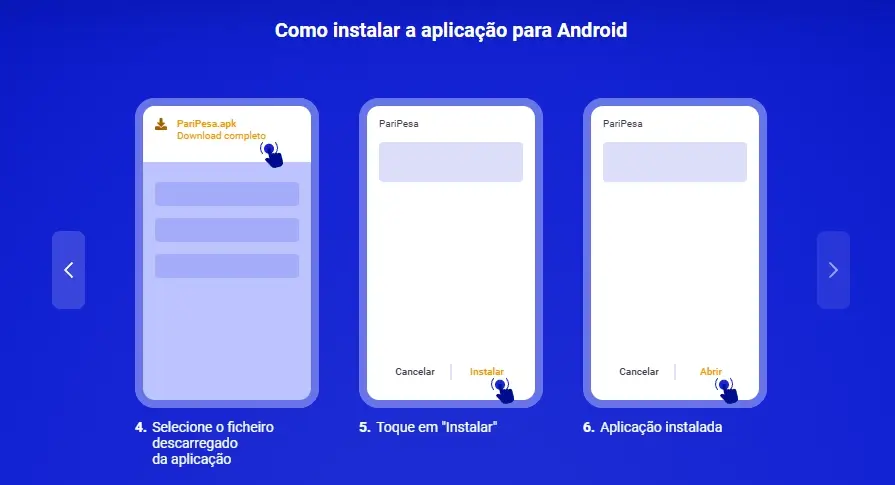 Como instalar a Paripesa App no Android