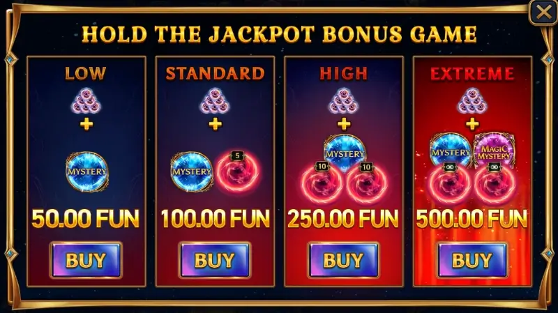Opção de compra de bónus na slot Magic Spins