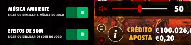 Definições de som e ajustes de som na slot Buffalo King Megaways