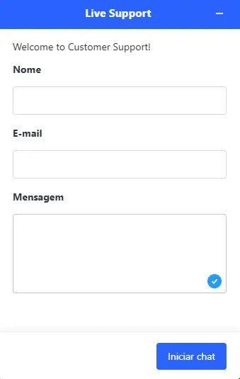 Inicio do chat ao vivo no Frumzi Casino