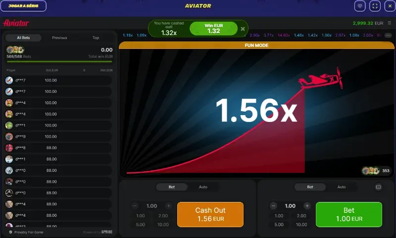 Jogo crash Aviator no Gamblezen casino