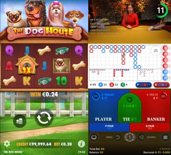 Aplicação do Gamblezen com jogos de slots e jogos de casino ao vivo