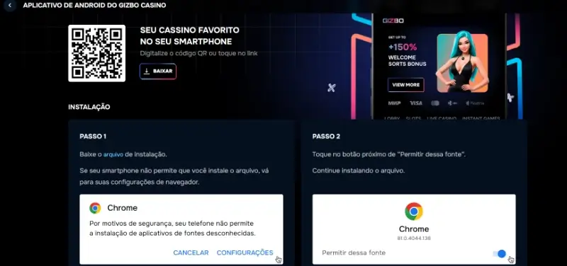 Como fazer o download da Gizbo App