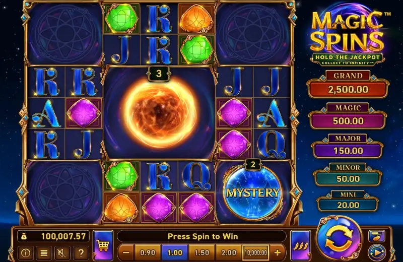 Gráficos da slot Magic Spins