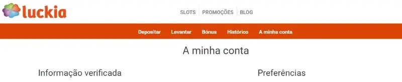Verificar informação de conta na Luckia