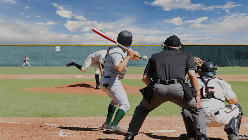 Jogadores num jogo de basebol