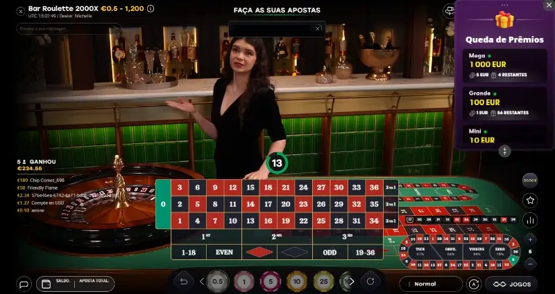 Jogo de roleta ao vivo no casino da 20Bet
