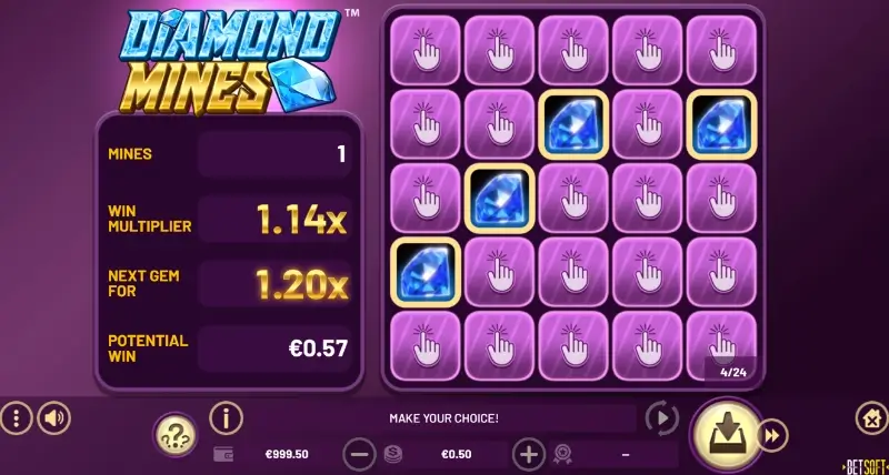 Jogo crash Diamond Mines no casino da 20Bet