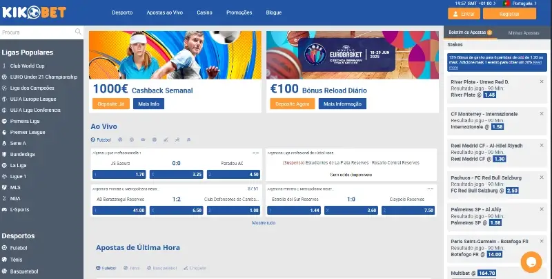 Página principal de desporto na Kikobet