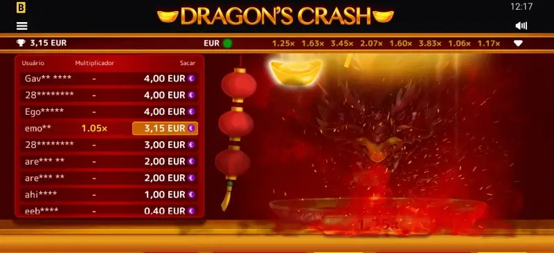 Jogo crash Dragon Crash no Malina Casino