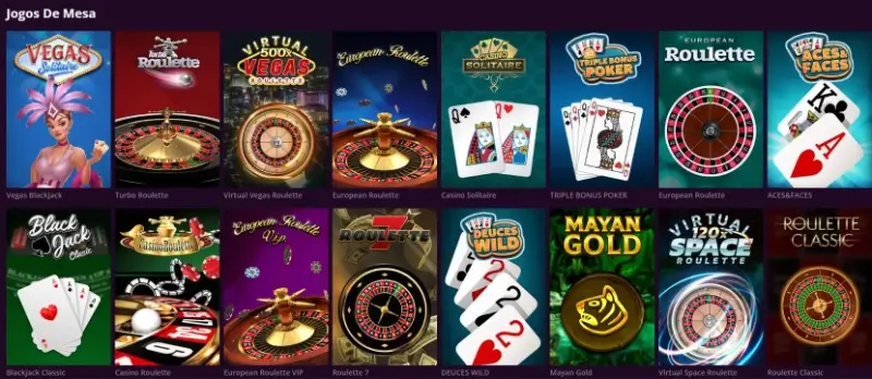 Página de jogos de mesa do Malina Casino