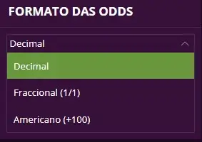 Formato das odds nas apostas desportivas da Malina