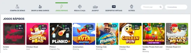 Página de jogos crash no 20Bet Casino