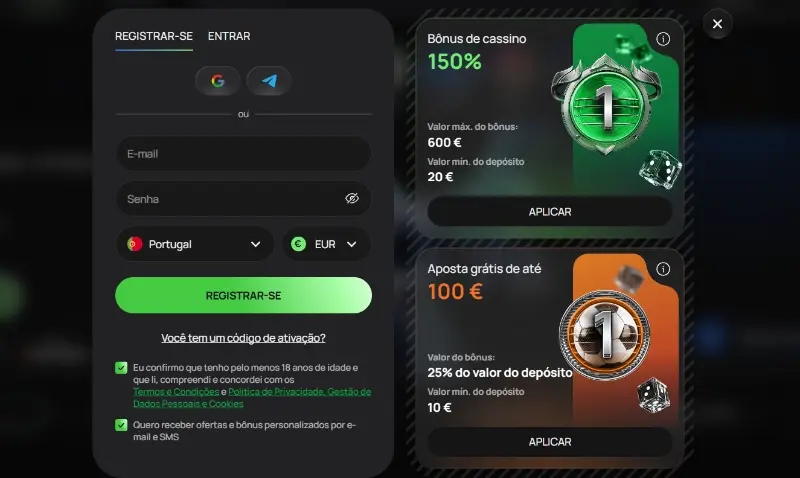 Inicio do processo de registo do Flagman