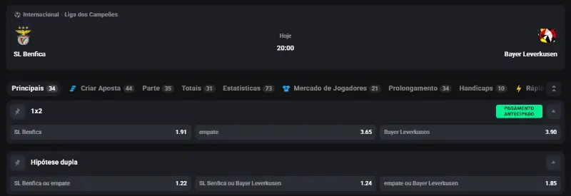 Mercados de apostas para futebol no Need For Slots