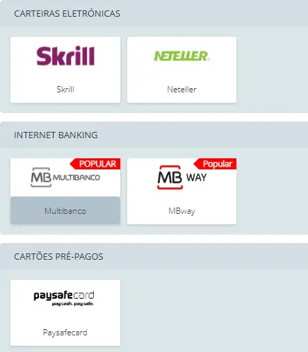 Métodos de pagamento alternativos a Skrill