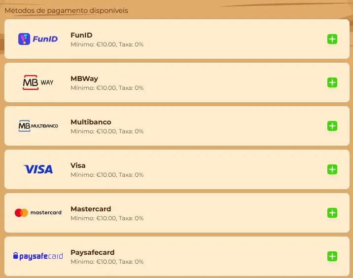 Métodos de pagamento disponíveis no Wazamba para Alemanha