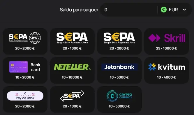 Métodos de pagamento da Flagman