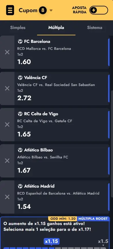 Múltipla Boost na OscarSpin