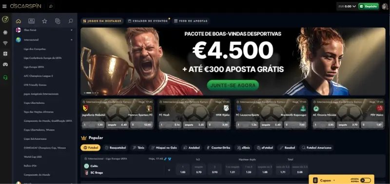 Página de apostas mundial 2026 na OscarSpin