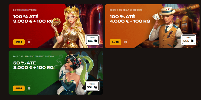 Pacote de boas-vindas para casino da SlotLair