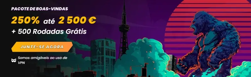 Bónus de Boas-Vindas: 250% até 2500€ + 500 RG do Wild Tokyo Casino