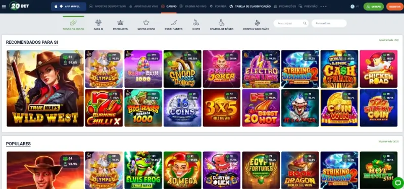 Página de casino da 20Bet