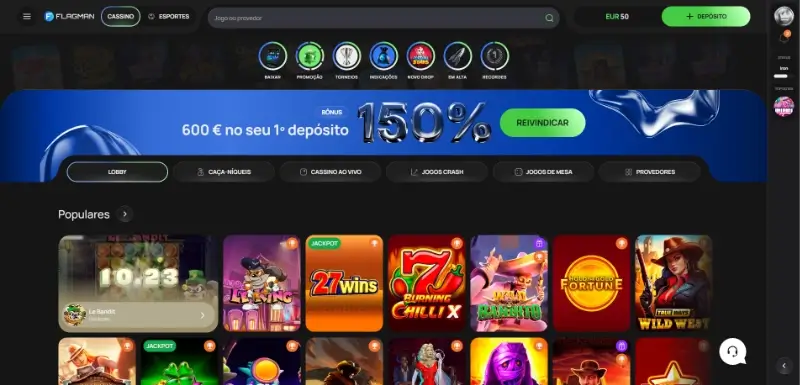 Página de casino do Flagman
