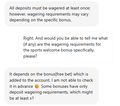 PErgunta e resposta no chat ao vivo da SLotLair