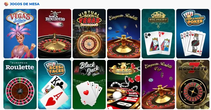 Página de jogos de mesa do Posido Casino