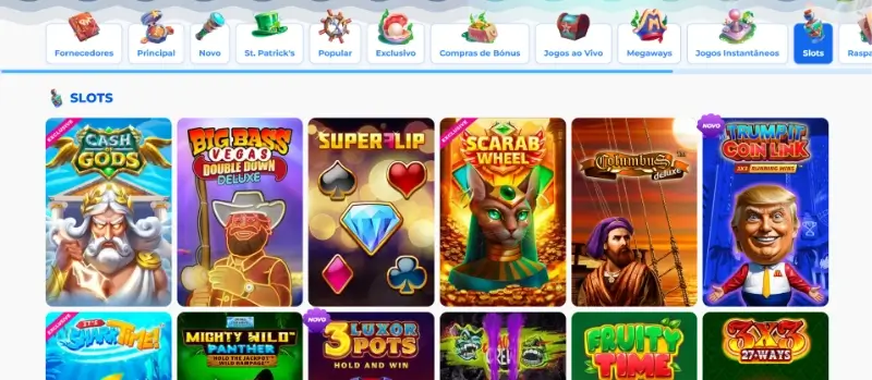 Página de slot machines do Posido Casino