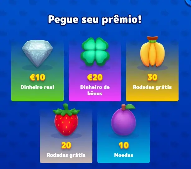 Possíveis prémios do bónus crab