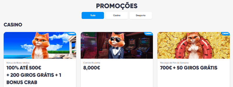 Promoções disponíveis no Cazimbo