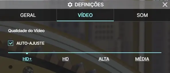 Defenição para a qualidade de video do jogo do Monopoly Live