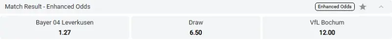 Exemplo de odds aumentadas na RealSpin