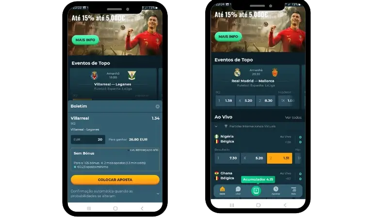 Apostas desportivas na Rokubet App