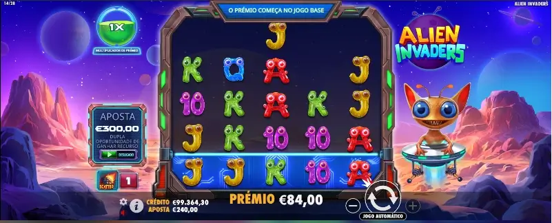 Slot machine Alien Invaders no casino da ESC Online