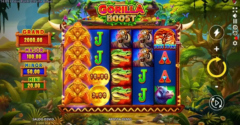 Slot machine Coin Rush: Gorilla Boost Runing Wins