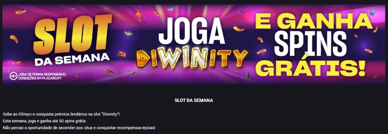 Promoção Slot da Semana no Placard