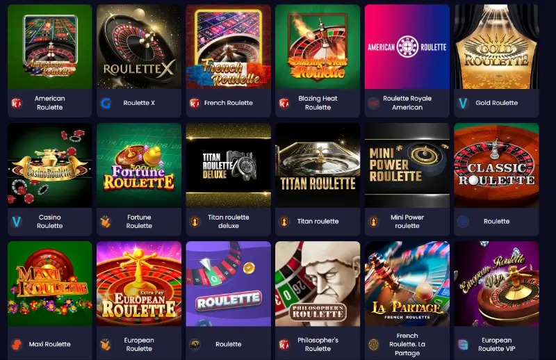 Página de jogos de mesa do casino da SlotGem