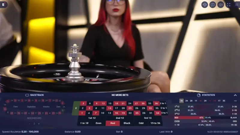 Jogo de roleta ao vivo Speed Roulette da Ezugi