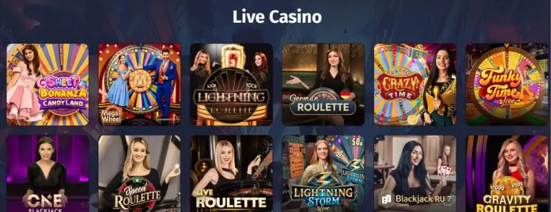 Página de casino ao vivo da Spinlander