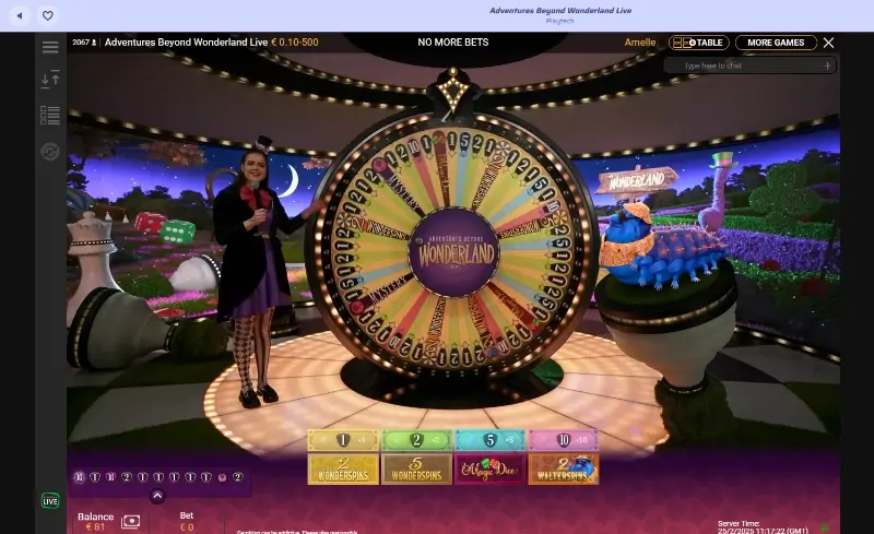 Gameshow no casino ao vivo do Spinrollz
