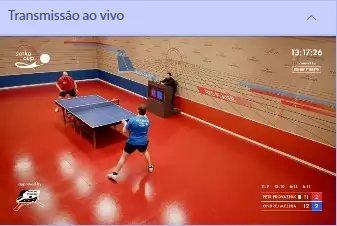 Livestream de um jogo de ping pong no Spinrollz