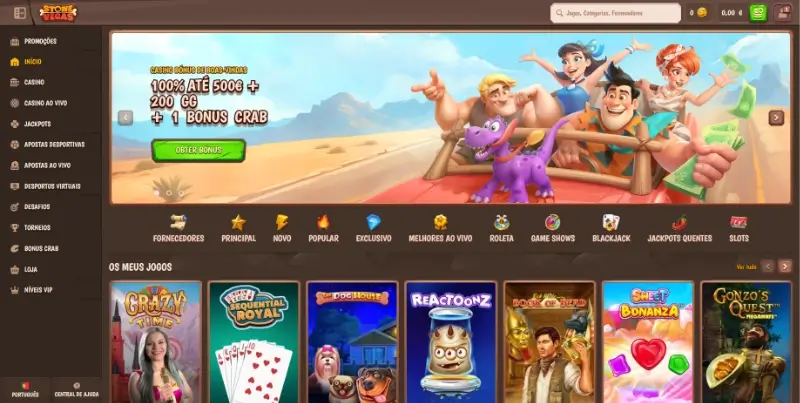 Página de casino da StoneVegas