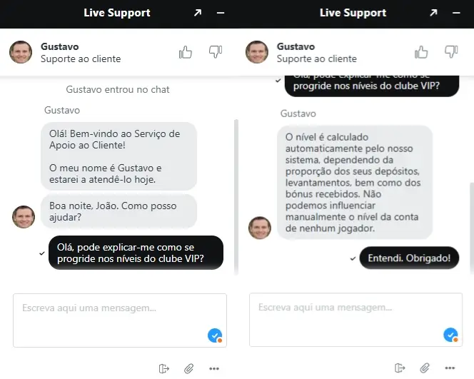 Resposta do chat ao vivo da Supabet