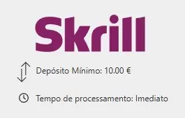 Tempo de processamento com a skrill