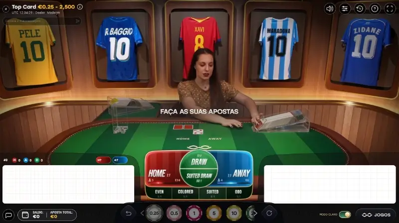 Jogo ao vivo Top Card no 22Casino