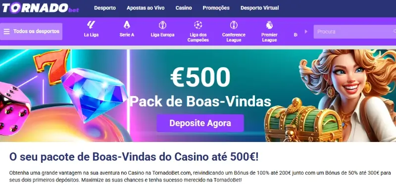 Bónus para casino na TornadoBet