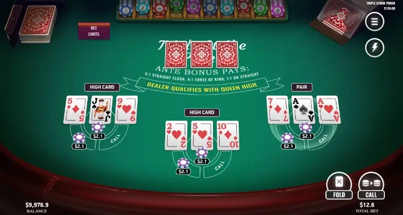 Jogo Triple Strike Poker no casino da 20Bet